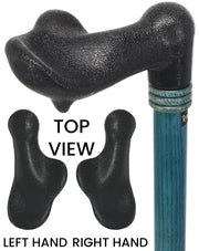 Comfy Denim Blue Palm-Grip Cane: Ash Wood Shaft & Wooden Collar