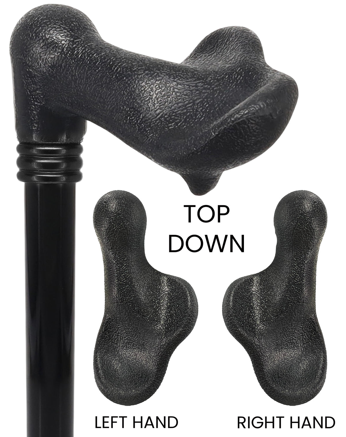 Comfy Black Palm-Grip Cane: Beechwood Shaft & Collar