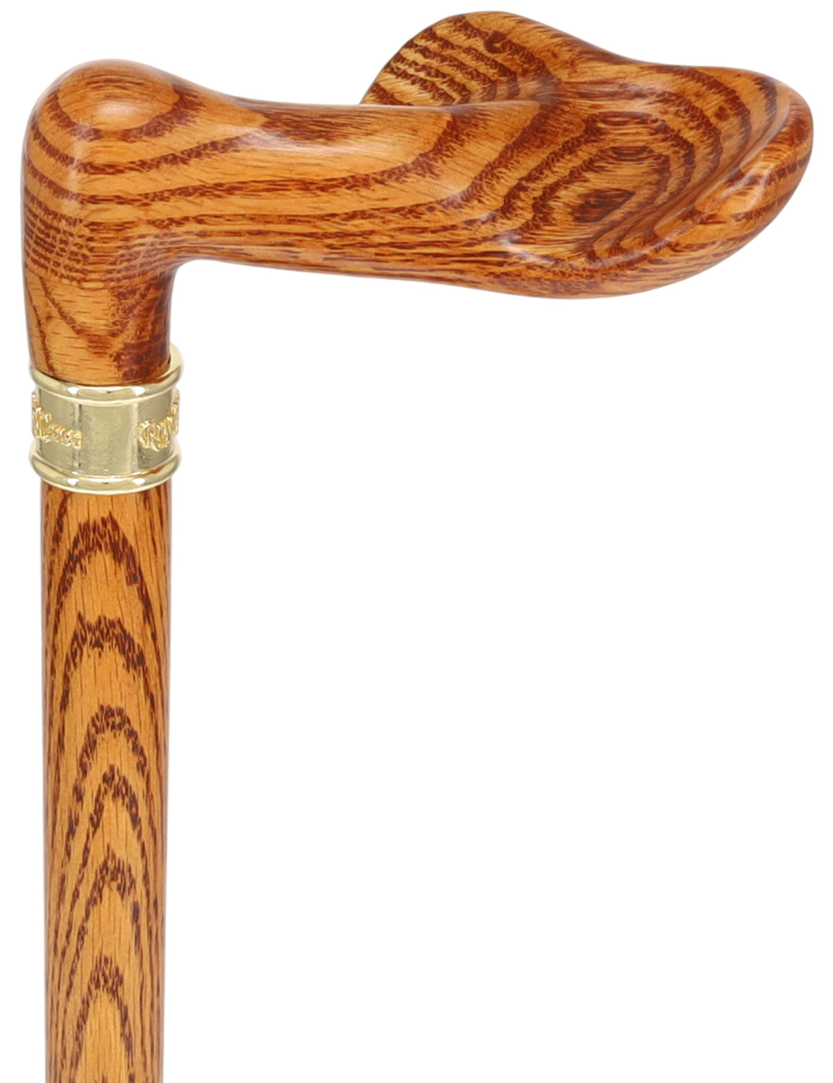 Luxury Oak Palm Grip Walking Cane - Ergonomic Comfort