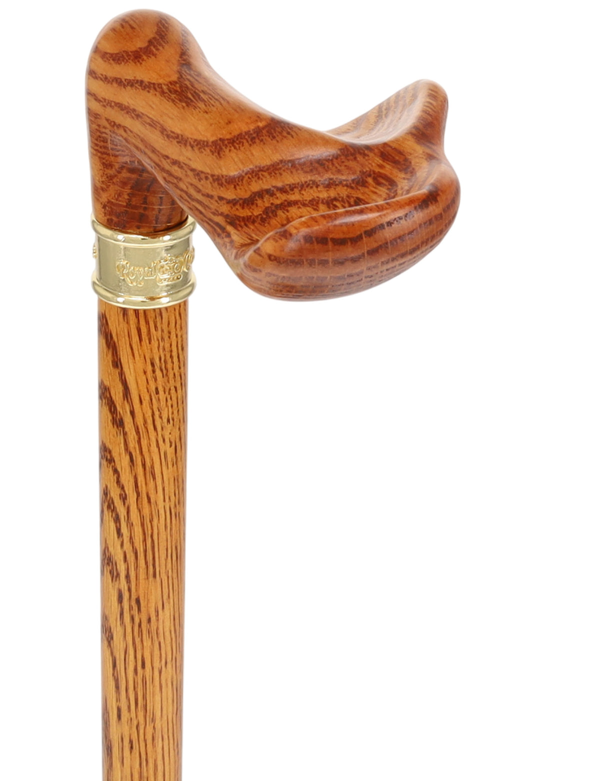 Luxury Oak Palm Grip Walking Cane - Ergonomic Comfort