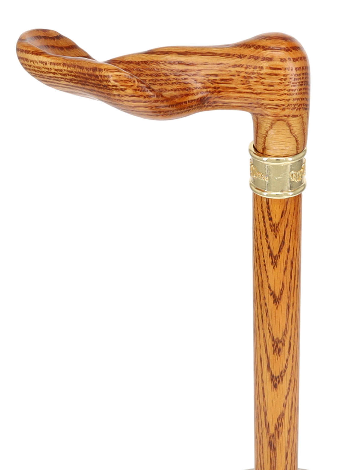 Luxury Oak Palm Grip Walking Cane - Ergonomic Comfort