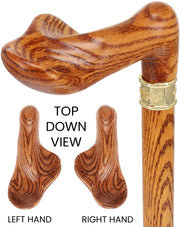 Luxury Oak Palm Grip Walking Cane - Ergonomic Comfort