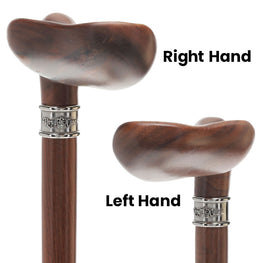 Luxury Walnut Palm Grip Walking Cane - Ergonomic Comfort
