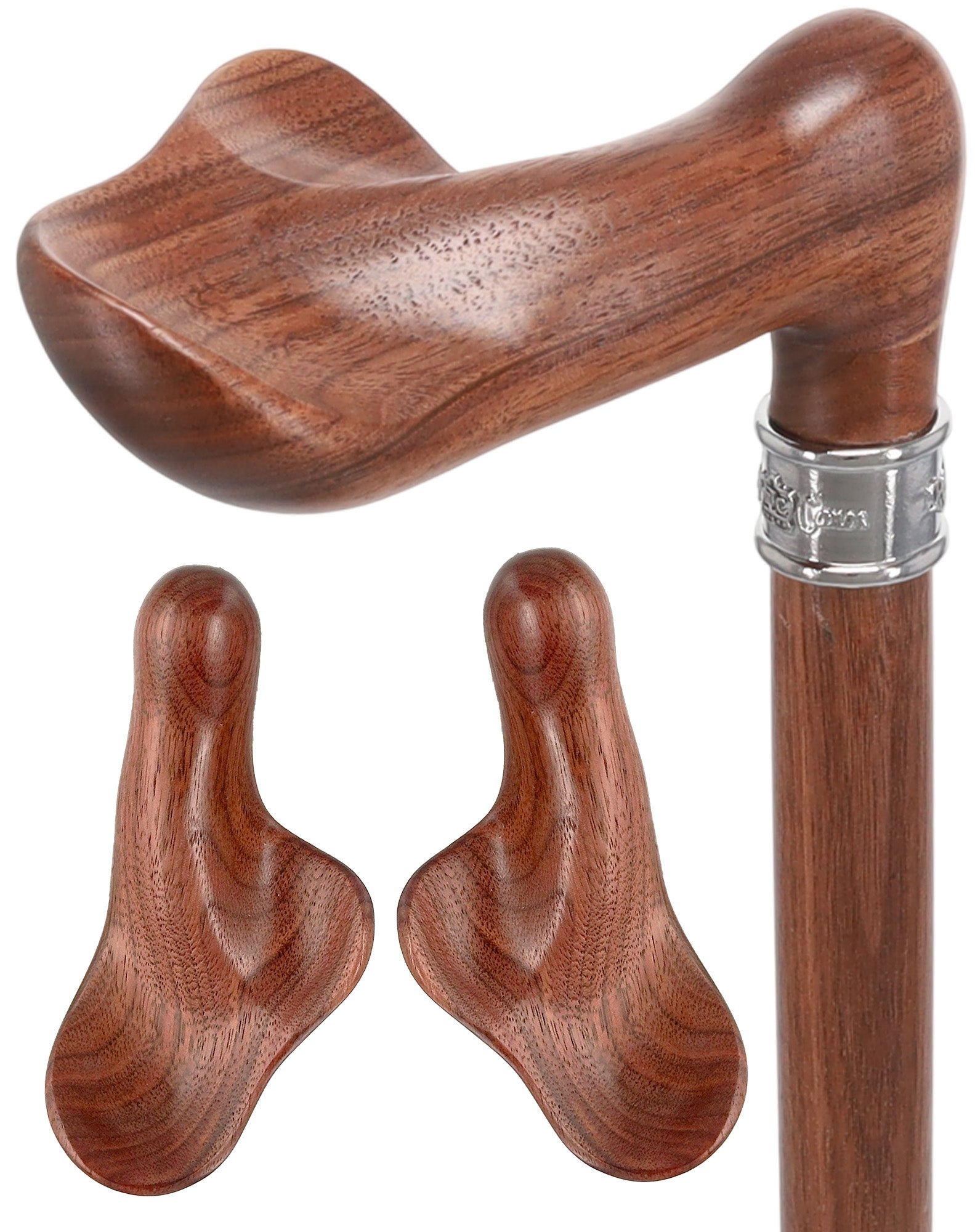 Luxury Walnut Palm Grip Walking Cane - Ergonomic Comfort