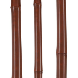 Black Beechwood Derby Walking Cane With Dark Bamboo Shaft and Silver Collar