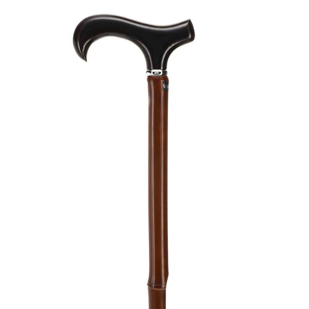 Bamboo Shaft Cane: Elegant Design, Black Beechwood Derby
