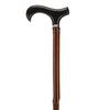 Scratch and Dent Black Beechwood Derby Walking Cane With Dark Bamboo Shaft and Silver Collar V3218