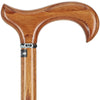 Scratch and Dent Genuine Oak Wood Derby Walking Cane With Oak Shaft And Silver Collar V3476