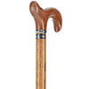 Scratch and Dent Genuine Oak Wood Derby Walking Cane With Oak Shaft And Silver Collar V3476
