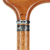 Scratch and Dent Genuine Oak Wood Derby Walking Cane With Oak Shaft And Silver Collar V3476