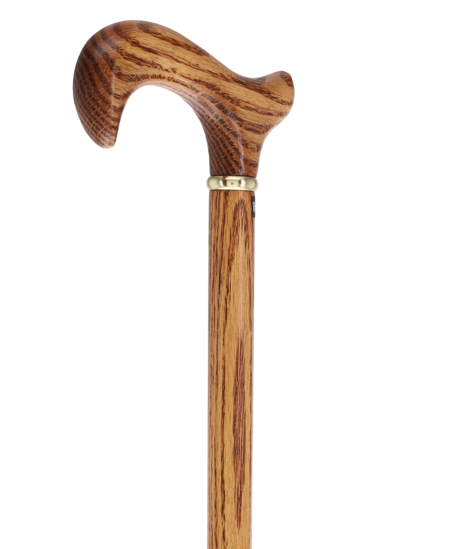 Strong Natural Oak Derby Cane with Gold Collar