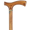 Natural Oak Fritz Walking Cane - Strong & Sturdy, Sleek Gold Collar, Comfy Fritz Grip