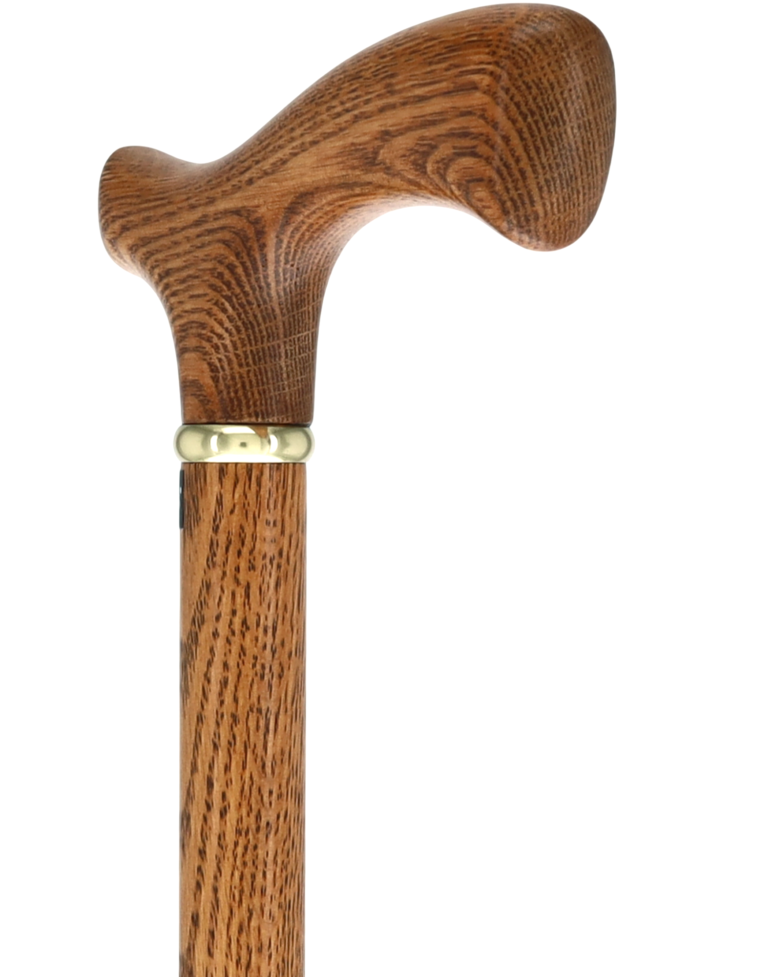 Handcrafted Oak Fritz Cane: Elegant Gold Collar