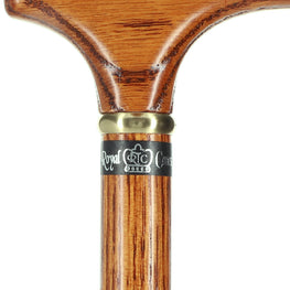 Elegant Fritz Oak Cane w/ Embossed Brass Collar