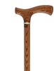 Handcrafted Oak Fritz Cane: Elegant Gold Collar