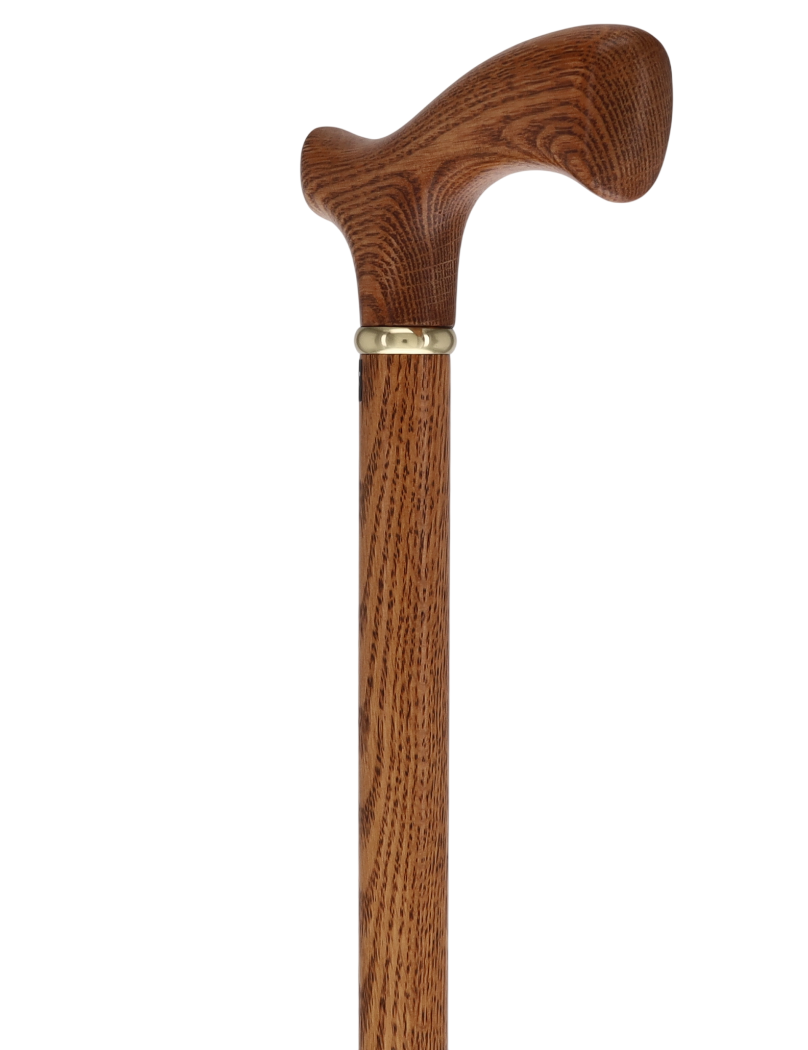 Handcrafted Oak Fritz Cane: Elegant Gold Collar