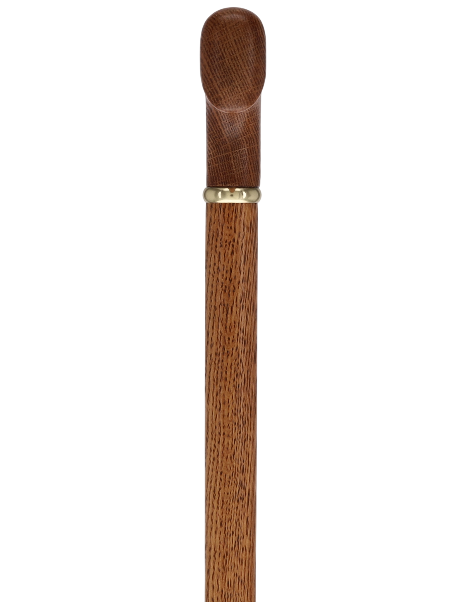 Handcrafted Oak Fritz Cane: Elegant Gold Collar