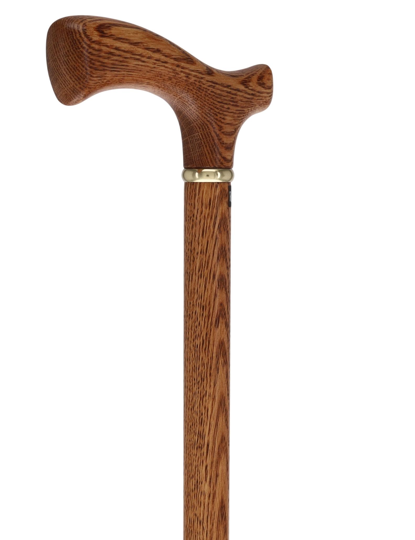 Handcrafted Oak Fritz Cane: Elegant Gold Collar