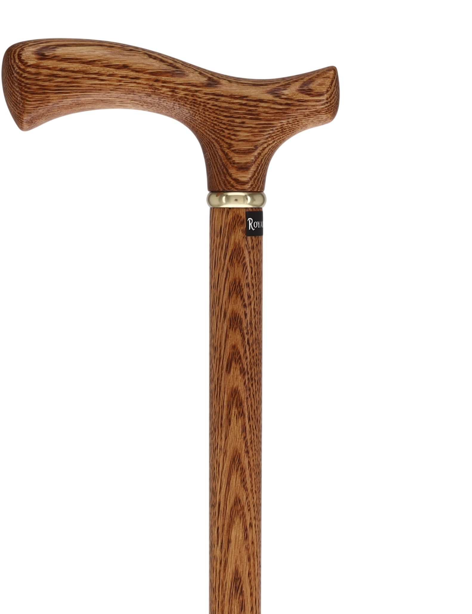 Handcrafted Oak Fritz Cane: Elegant Gold Collar