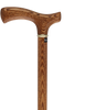 Handcrafted Oak Fritz Cane: Elegant Gold Collar