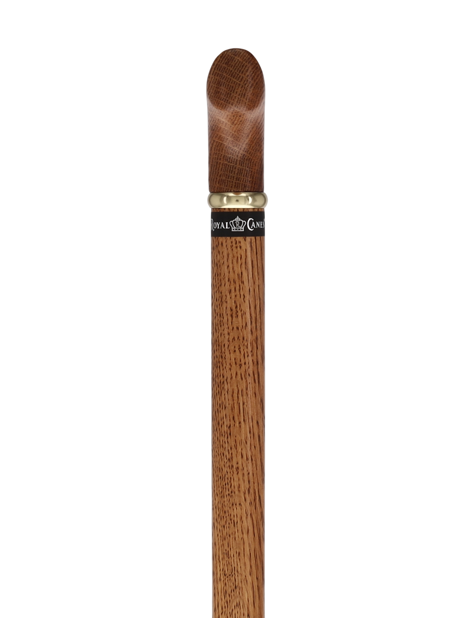 Handcrafted Oak Fritz Cane: Elegant Gold Collar