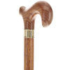 Super Strong Natural Oak Derby Cane: Extra Long, Brass Collar