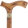 Elegant Fritz Oak Cane w/ Embossed Brass Collar