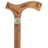 Elegant Fritz Oak Cane w/ Embossed Brass Collar