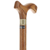 Elegant Fritz Oak Cane w/ Embossed Brass Collar