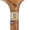 Elegant Fritz Oak Cane w/ Embossed Brass Collar