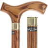 Elegant Fritz Oak Cane w/ Embossed Brass Collar