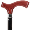 Scratch and Dent XL Genuine Mahogany Ash Fritz Cane w/ Black Beechwood Shaft & Silver collar V2030