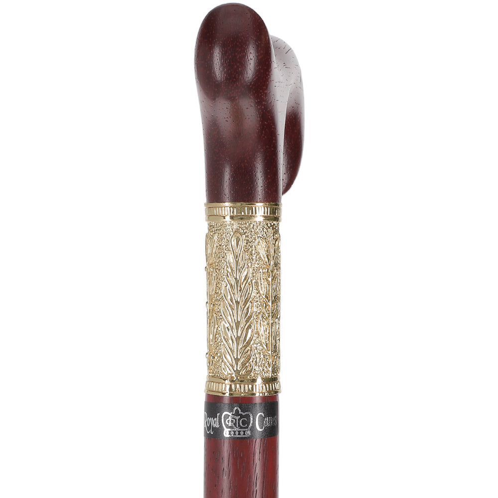 Padauk Derby Cane: Jeweler-Designed Gold Leaf Collar