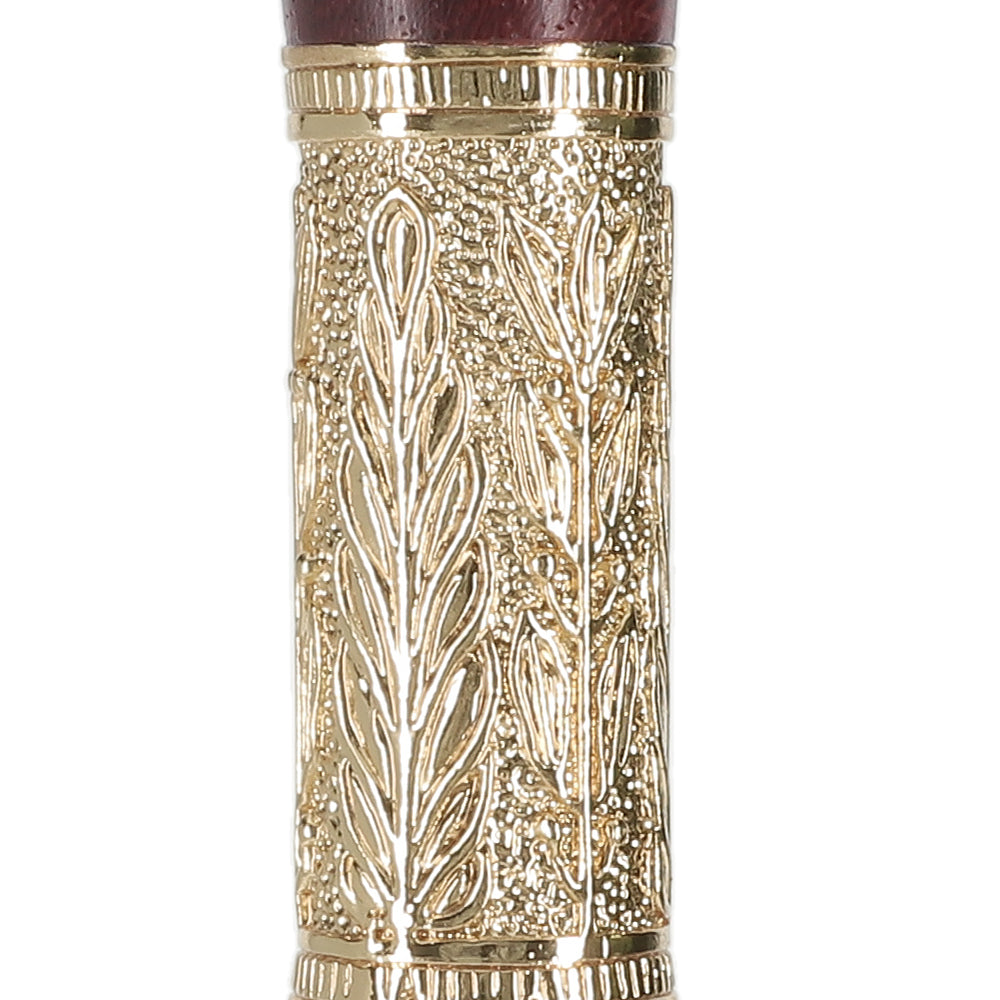 Padauk Derby Cane: Jeweler-Designed Gold Leaf Collar