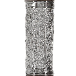 Scratch and Dent Hand-Made Wenge Derby Walking Cane w/ Pewter Leaf Silver Collar V2385