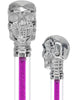 Color Crystal Elegance Chrome Skull Cane with Invisible Acrylic Shaft Options