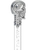 Crystal Elegance Chrome Skull Cane with Invisible Acrylic Shaft Options