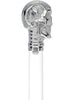 Crystal Elegance Chrome Skull Cane with Invisible Acrylic Shaft Options