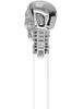 Crystal Elegance Chrome Skull Cane with Invisible Acrylic Shaft Options