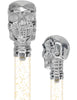 Crystal Elegance Chrome Skull Cane with Invisible Acrylic Shaft Options