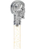 Crystal Elegance Chrome Skull Cane with Invisible Acrylic Shaft Options