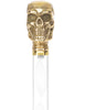 Crystal Elegance Brass Skull Cane with Invisible Acrylic Shaft Options