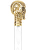 Crystal Elegance Brass Skull Cane with Invisible Acrylic Shaft Options