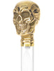 Crystal Elegance Brass Skull Cane with Invisible Acrylic Shaft Options