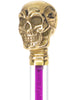 Color Crystal Elegance Brass Skull Cane with Invisible Acrylic Shaft Options