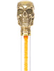 Color Crystal Elegance Brass Skull Cane with Invisible Acrylic Shaft Options