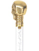 Crystal Elegance Brass Skull Cane with Invisible Acrylic Shaft Options