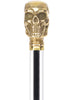 Crystal Elegance Brass Skull Cane with Invisible Acrylic Shaft Options