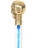 Color Crystal Elegance Brass Skull Cane with Invisible Acrylic Shaft Options