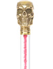 Color Crystal Elegance Brass Skull Cane with Invisible Acrylic Shaft Options